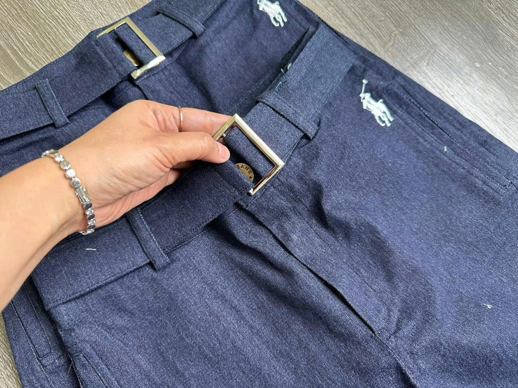Quần denim Polo màu chàm dáng suông
