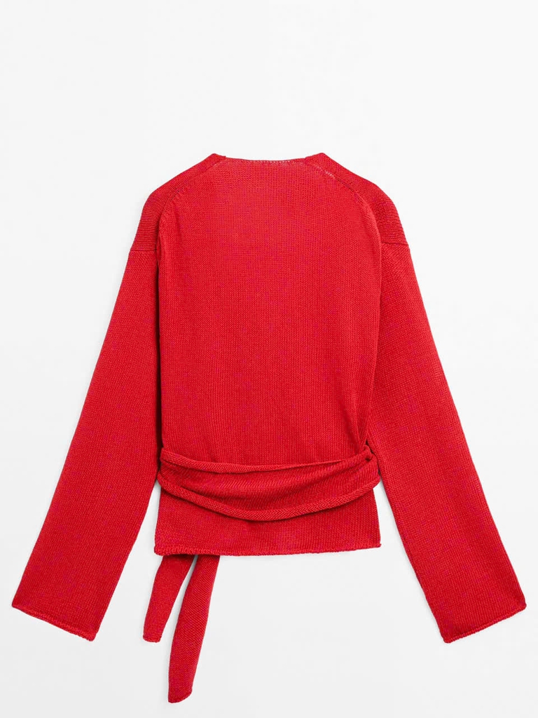 ÁO CARDIGAN DỆT KIM CÓ CHI TIẾT THẮT LƯNG