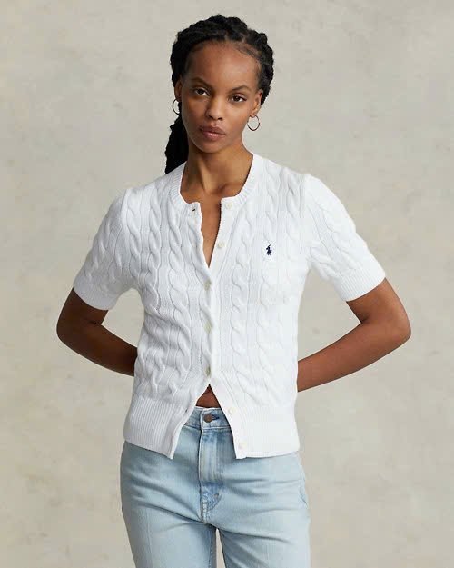 Áo khoác cardigan tay ngắn dệt kim
