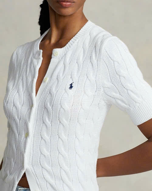 Áo khoác cardigan tay ngắn dệt kim