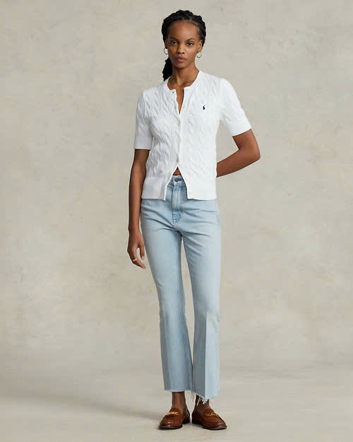 Áo khoác cardigan tay ngắn dệt kim