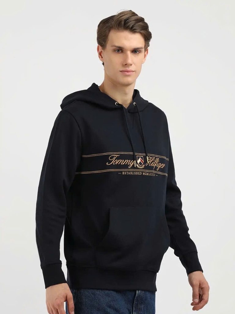 Áo hoodie Tommy thêu chữ dập nổi ngực  màu