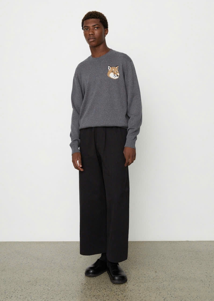 Áo len Maison Kitsune cổ tròn logo cáo to
