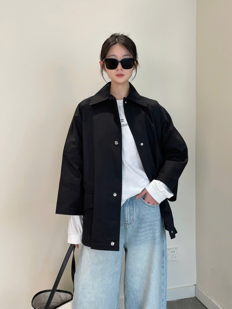 Trendcoat khaki dáng loose