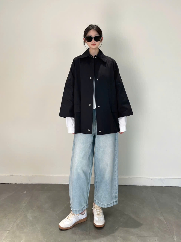 Trendcoat khaki dáng loose