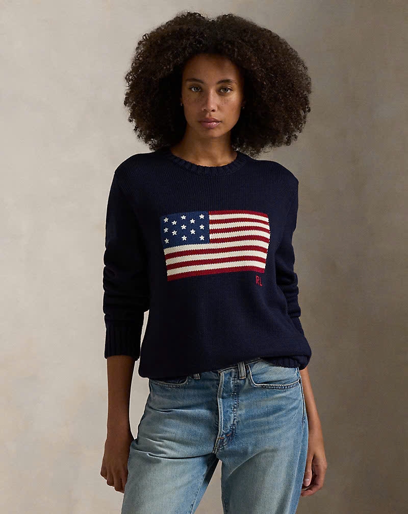 Áo len Polo cờ Mỹ 100% cotton 2 màu