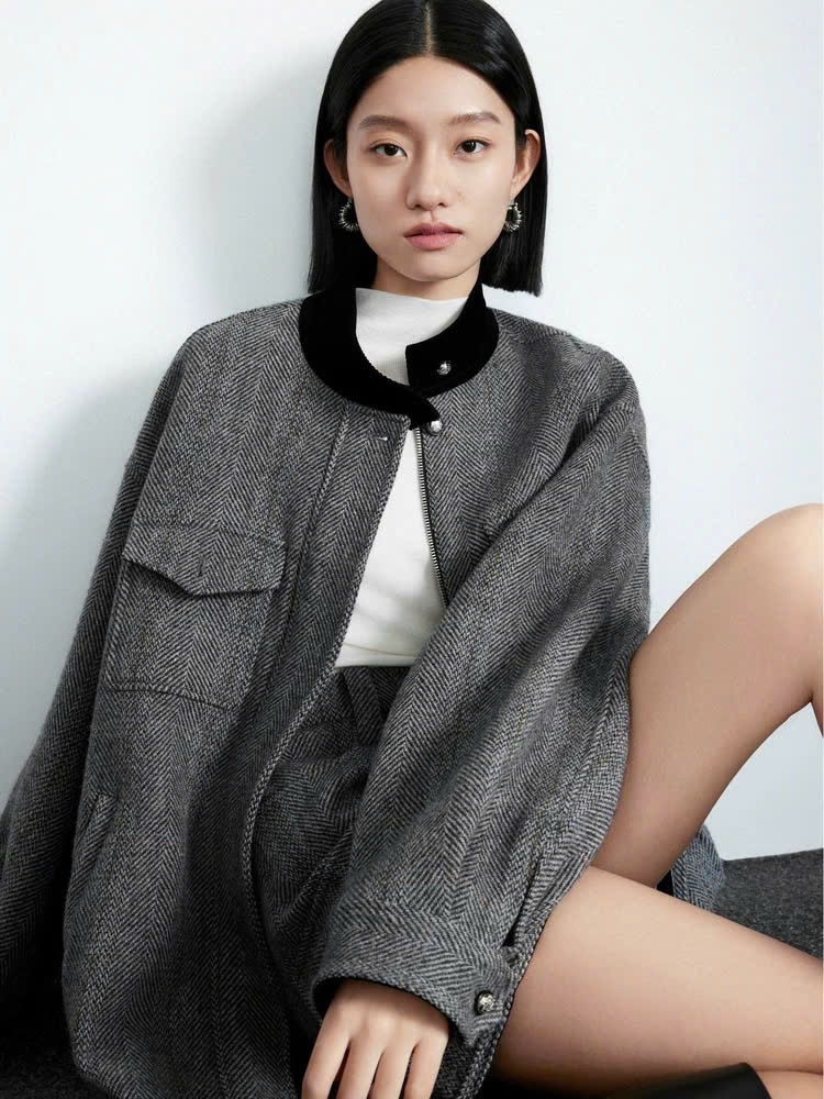 Áo khoác dạ xương cá MaxMara