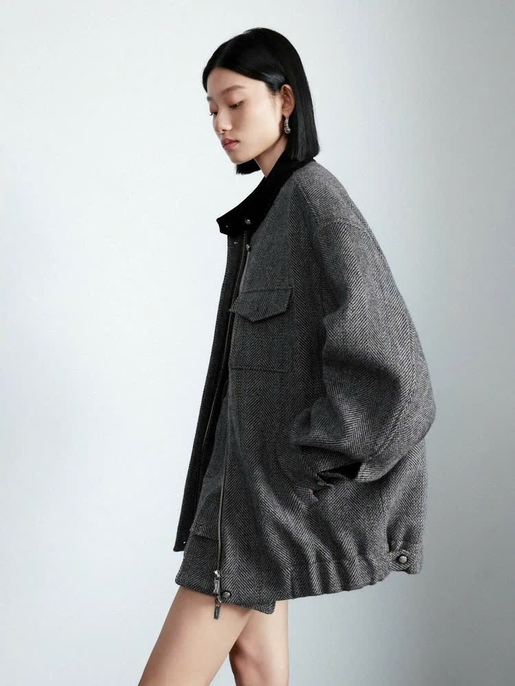 Áo khoác dạ xương cá MaxMara