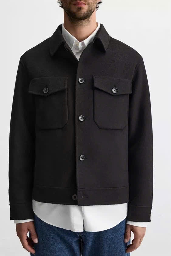 Áo khoác dạ ép Zara cổ đức