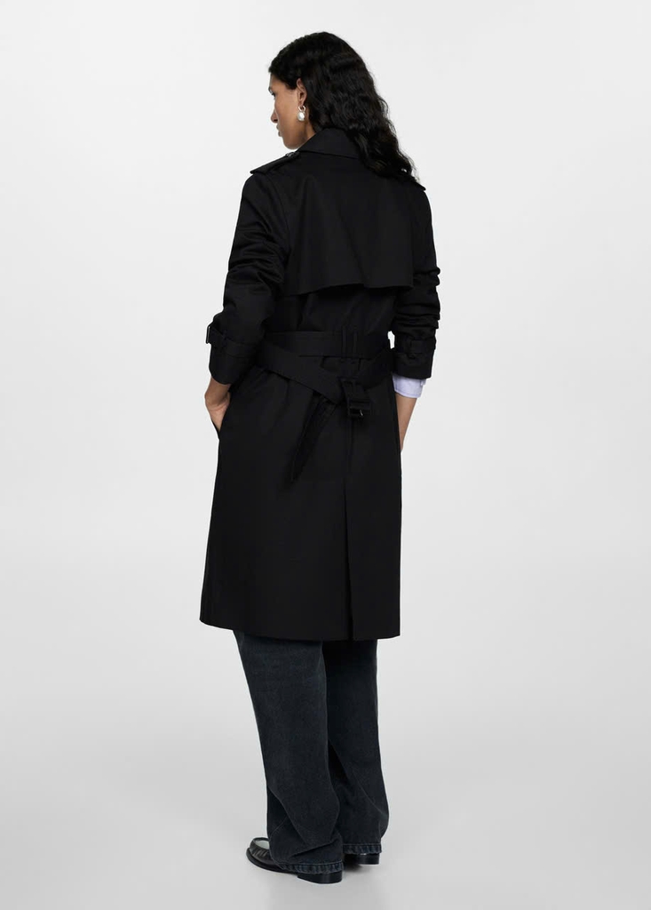 Trendcoat MNG đen dáng dài