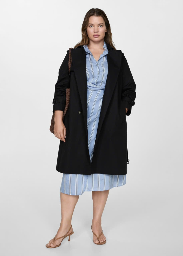 Trendcoat MNG đen dáng dài