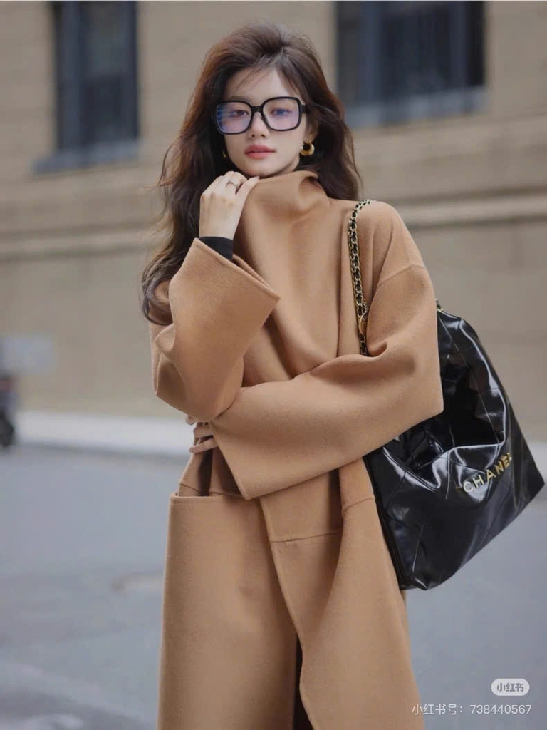 Áo mangto dạ TOTEME cổ bẻ to