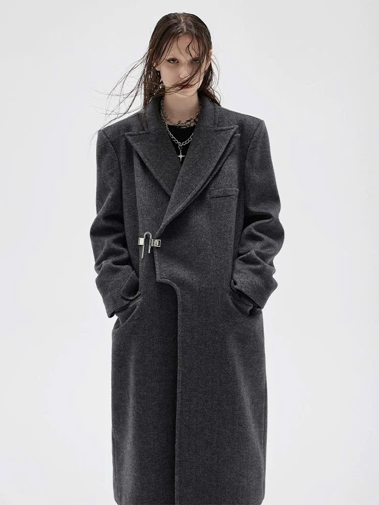 Coat dạ ép MaxMara khuy kim loại