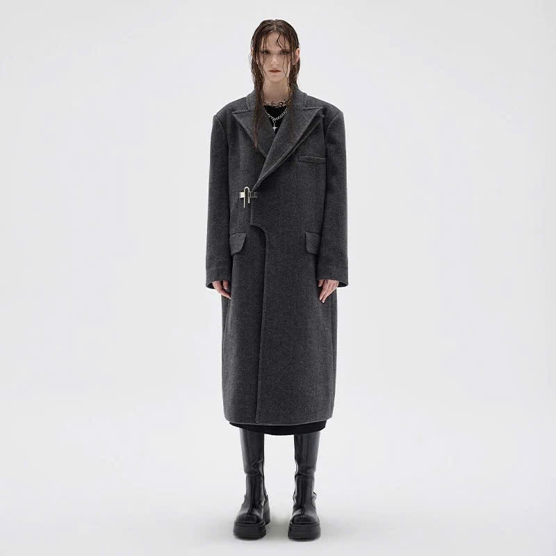 Coat dạ ép MaxMara khuy kim loại