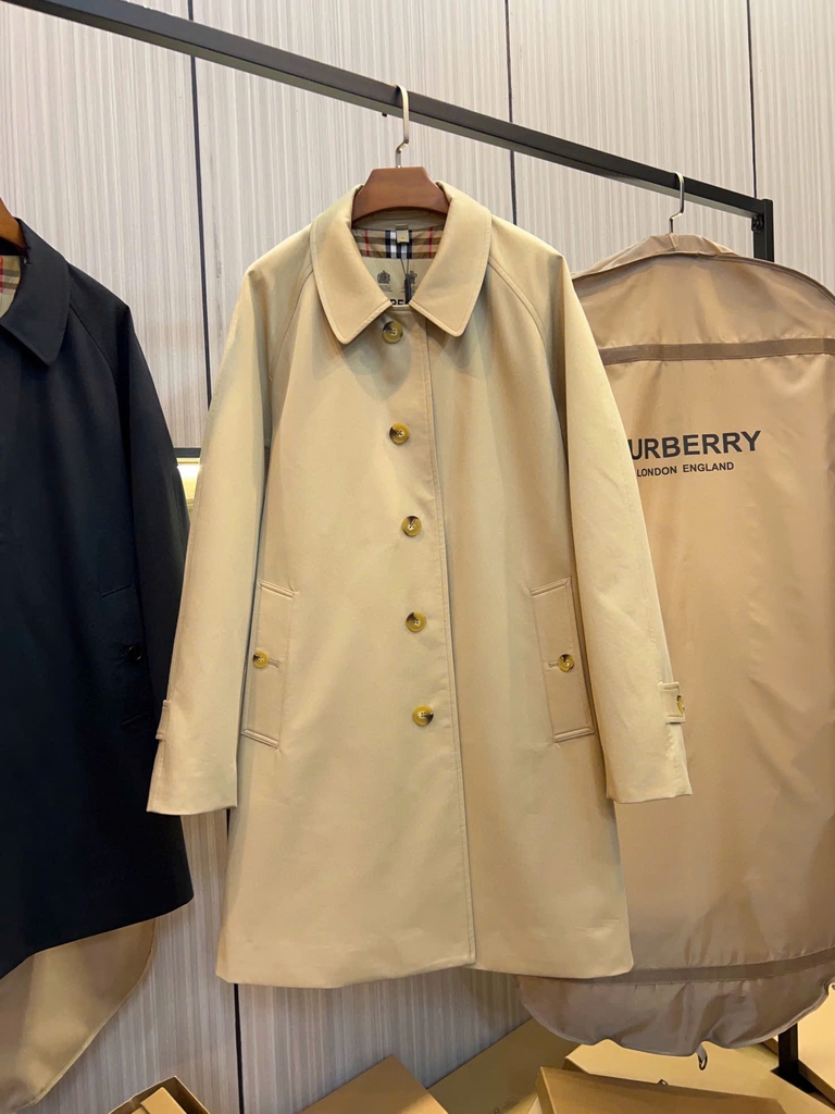 Măng tô BBR khaki cổ bẻ