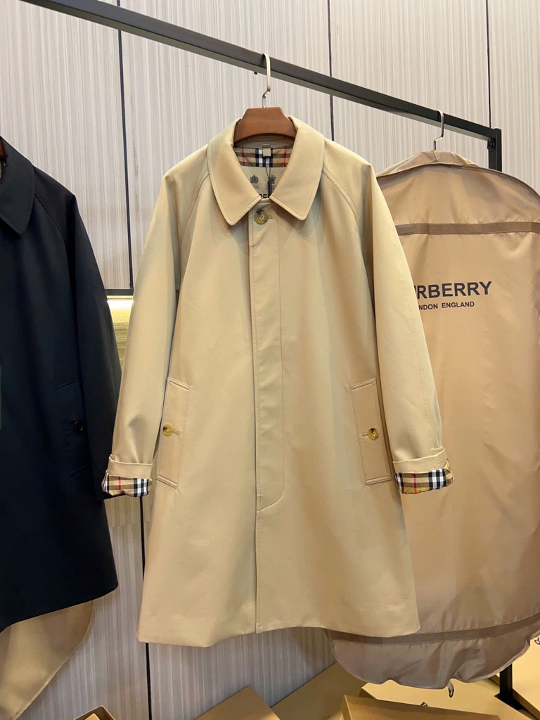 Măng tô BBR khaki cổ bẻ