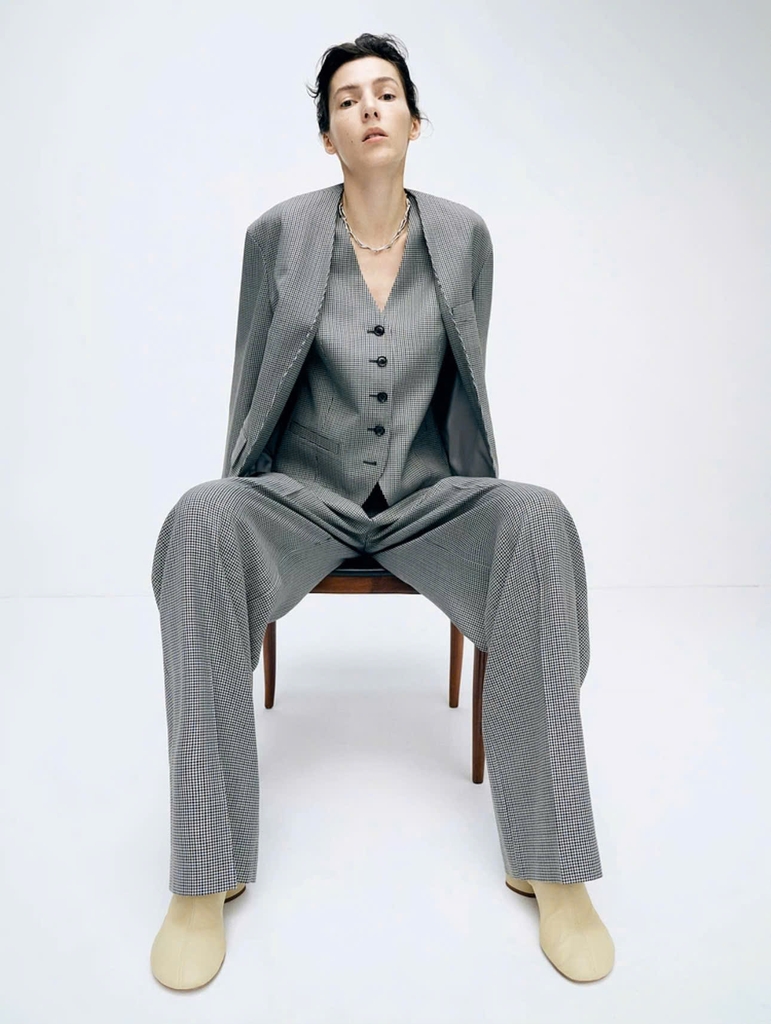 Quần suông Zara kẻ