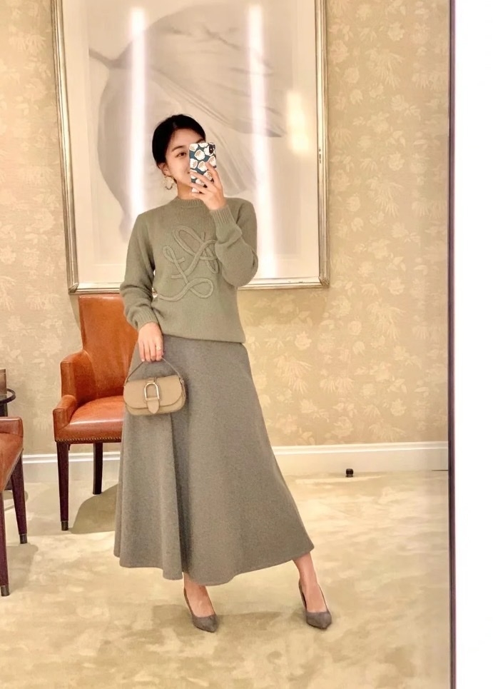 Áo len lông cừu thắt nút RL dáng rộng