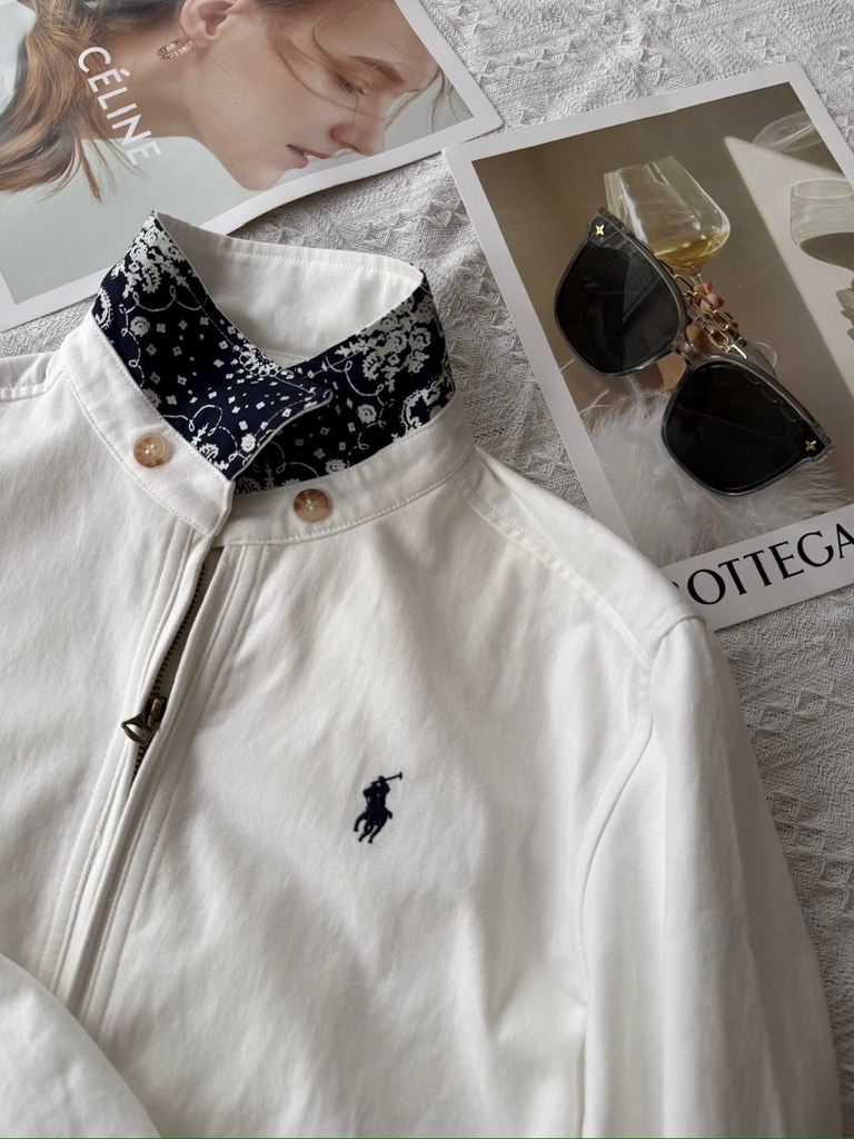 Áo khoác Polo RL cổ Đức viền hoa