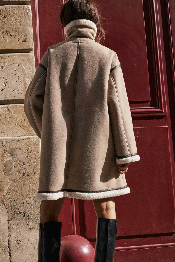 Áo khoác Zara da lộn lót lông cừu