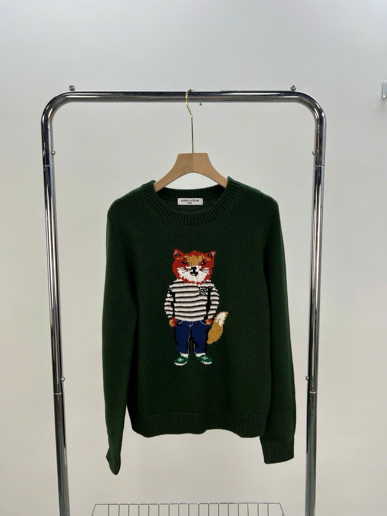 Áo len Maison Kitsune cổ tròn 3 màu