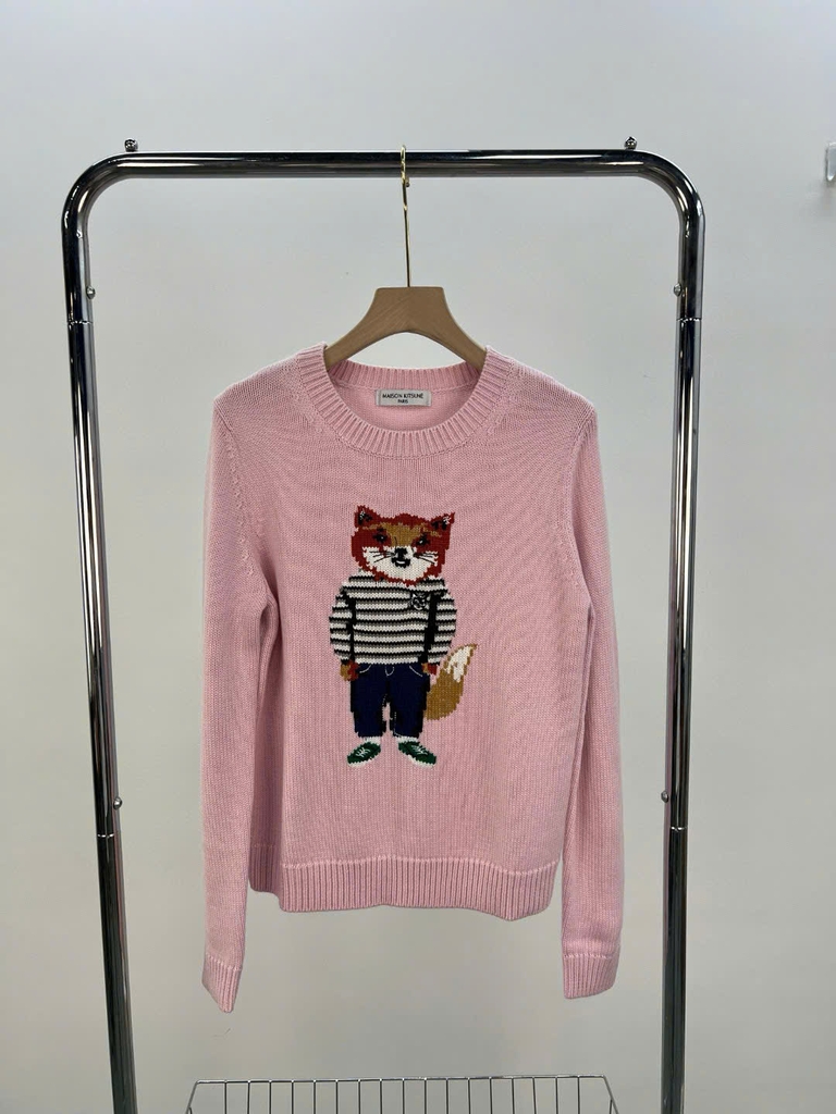 Áo len Maison Kitsune cổ tròn 3 màu