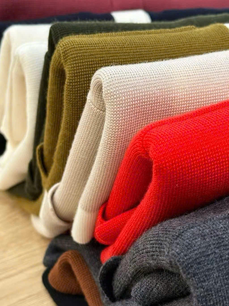 CDG Sezane cổ bẻ khuy sừng MERINO WOOL
