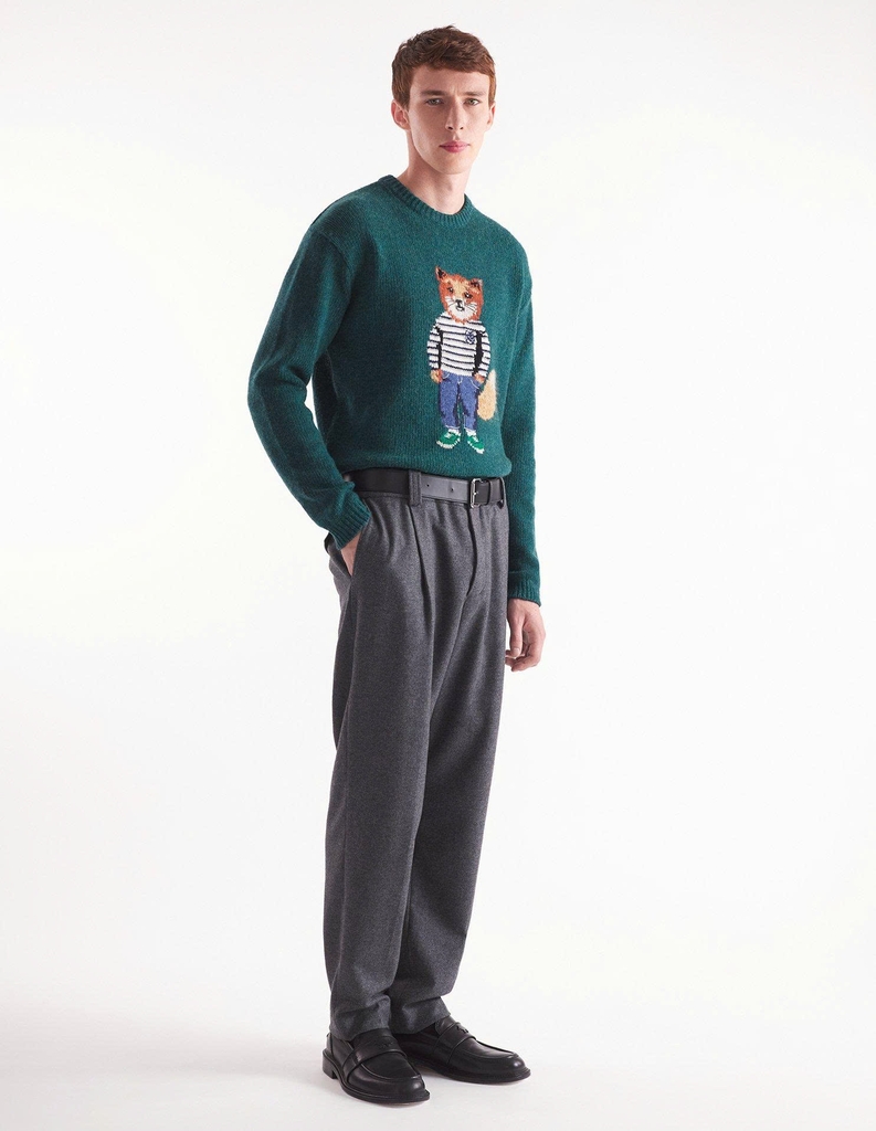 Áo len Maison Kitsune cổ tròn 3 màu