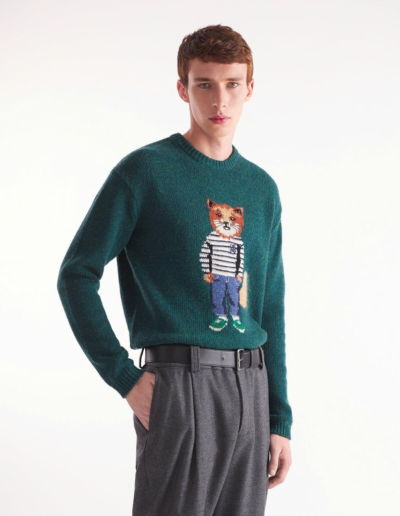 Áo len Maison Kitsune cổ tròn 3 màu