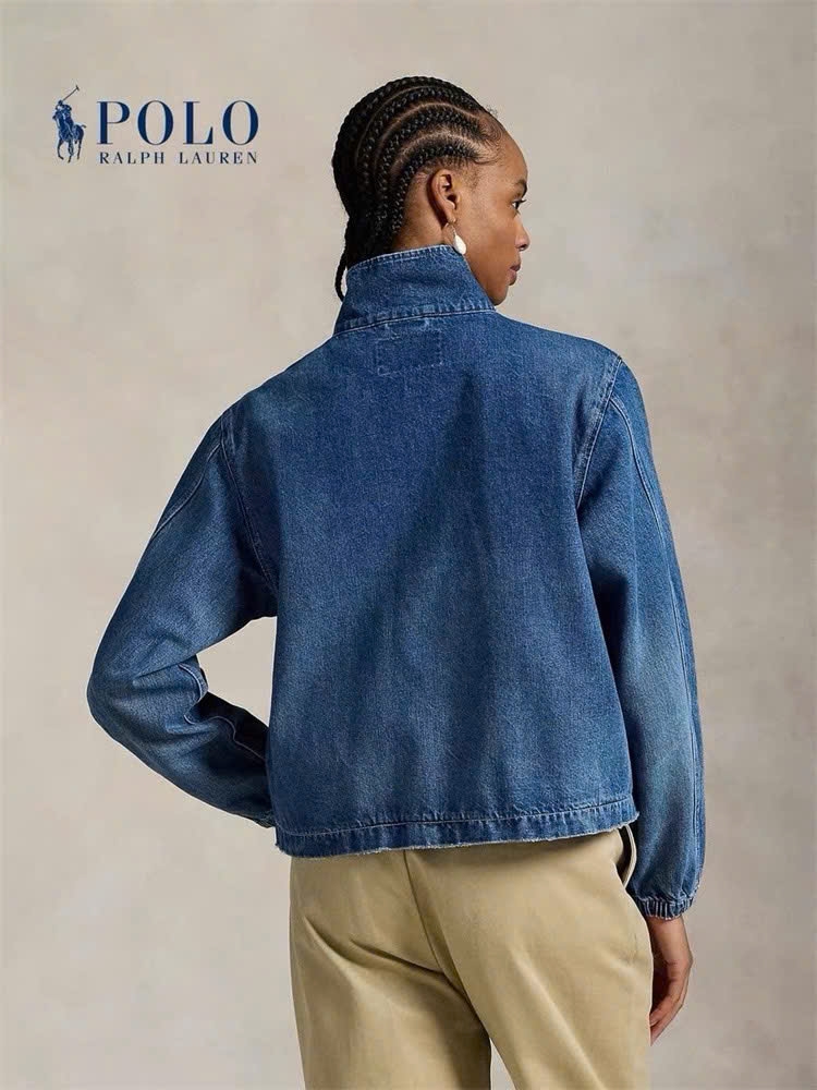 Jacket denim Polo cổ bẻ