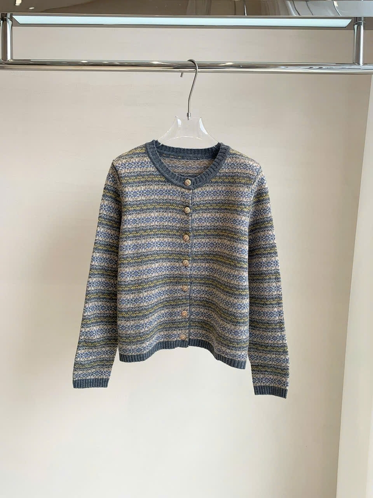 CDG Loro Piana thổ cẩm khuy đồng