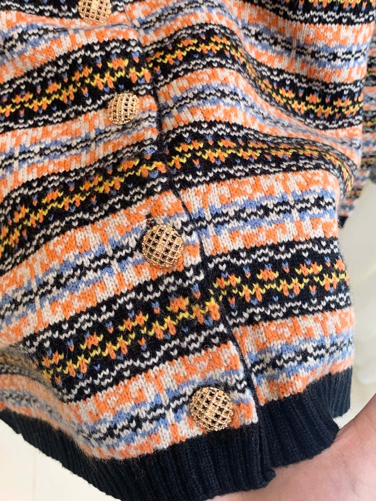 CDG Loro Piana thổ cẩm khuy đồng