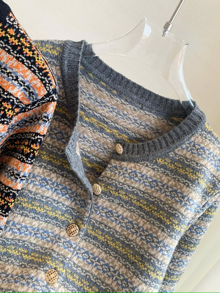 CDG Loro Piana thổ cẩm khuy đồng