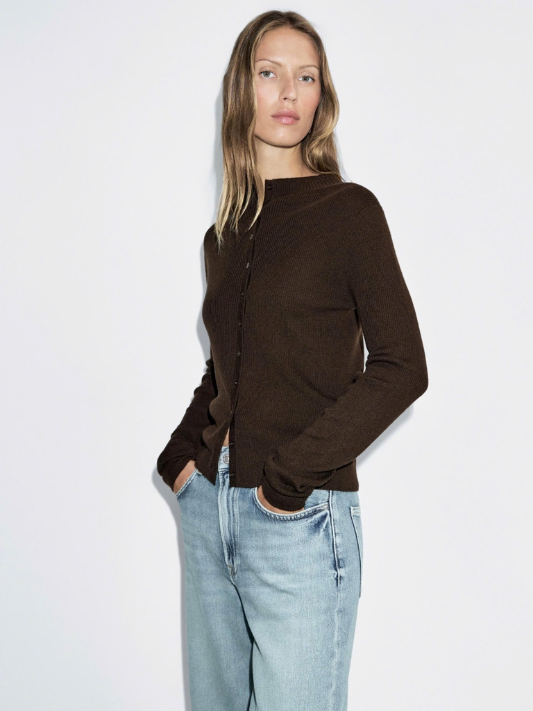 ÁO KHOÁC CARDIGAN DỆT GÂN PHA LEN