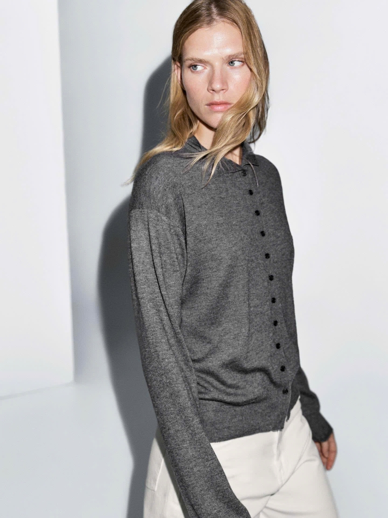 ÁO KHOÁC CARDIGAN CỔ CAO