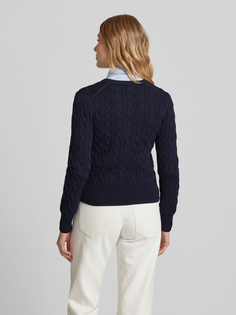 Áo cardigan Polo vặn thừng to