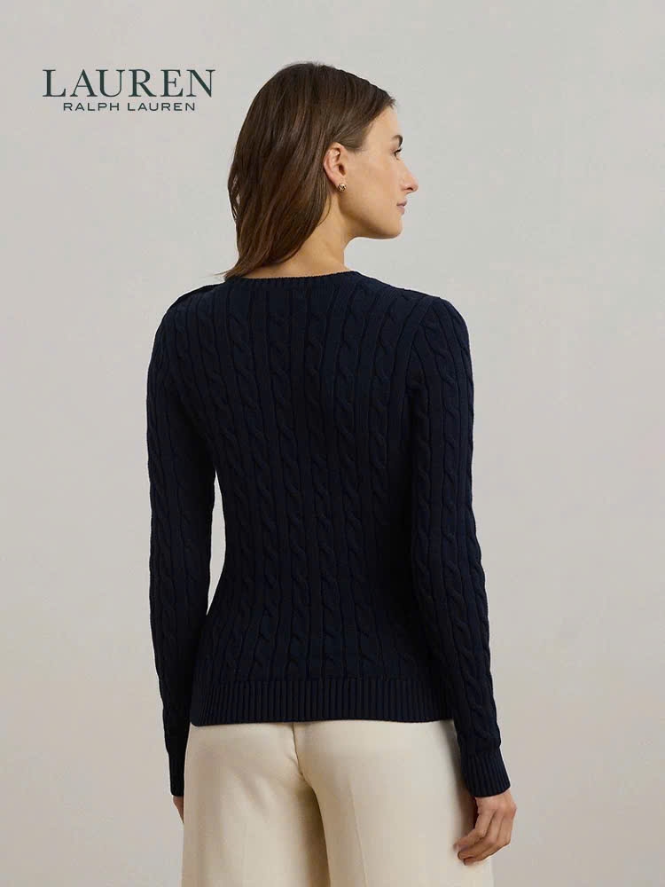 Áo len Polo vặn thừng to phối khuy vai