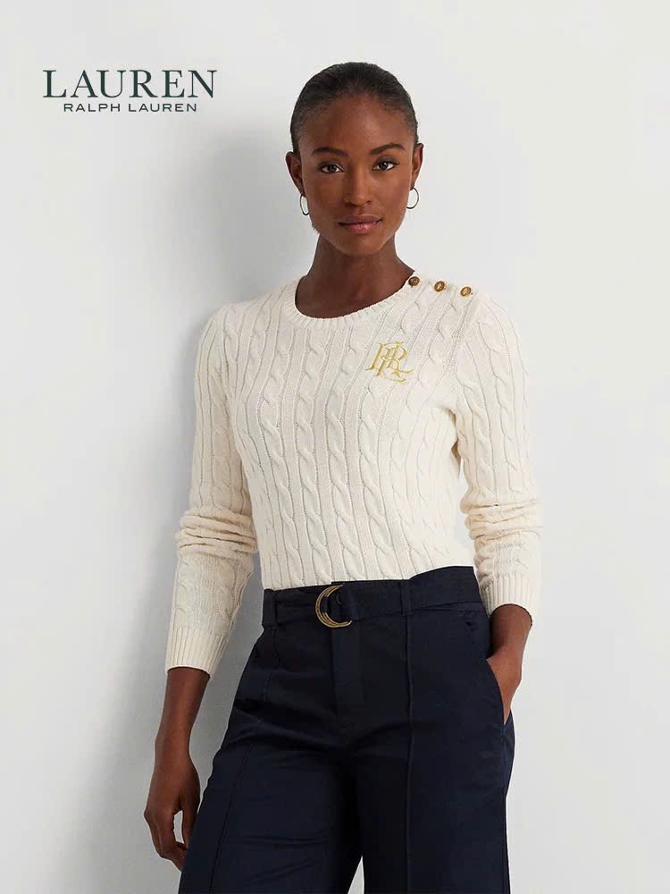 Áo len Polo vặn thừng to phối khuy vai