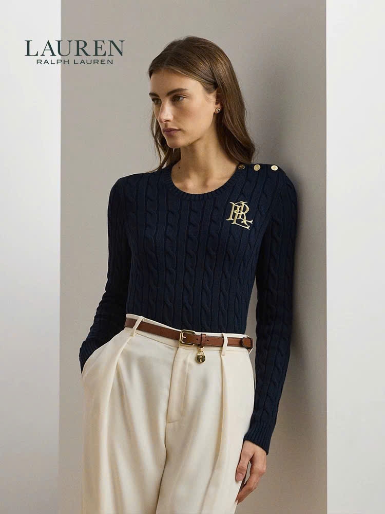 Áo len Polo vặn thừng to phối khuy vai