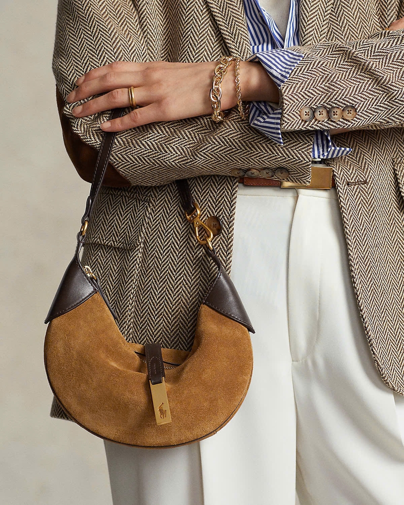 Túi Polo mini ID suedu shoulder bag Sz24x15