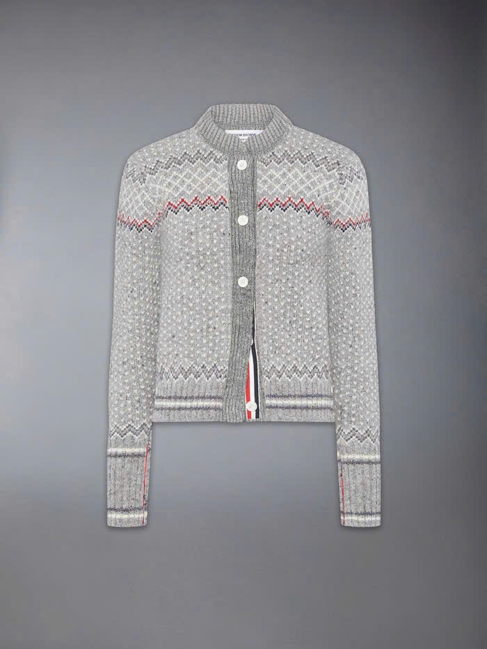 ÁO CARDIGAN NGẮN TAY HỌA TIẾT FAIRISLE JACQUARD DONEGAL