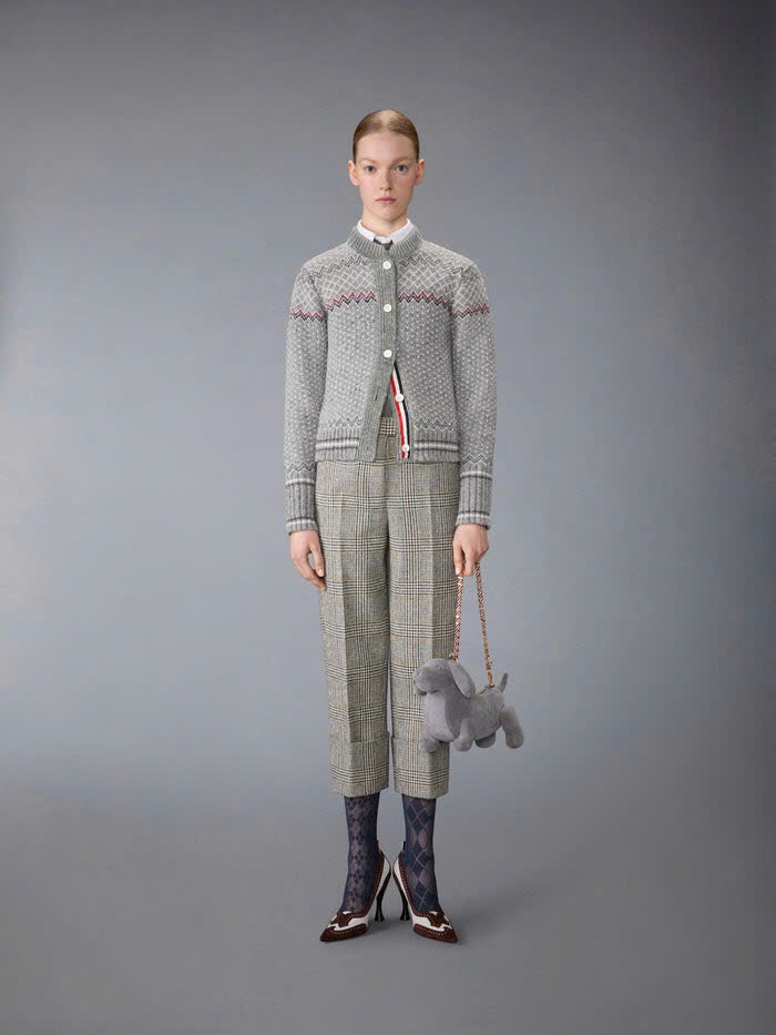 ÁO CARDIGAN NGẮN TAY HỌA TIẾT FAIRISLE JACQUARD DONEGAL