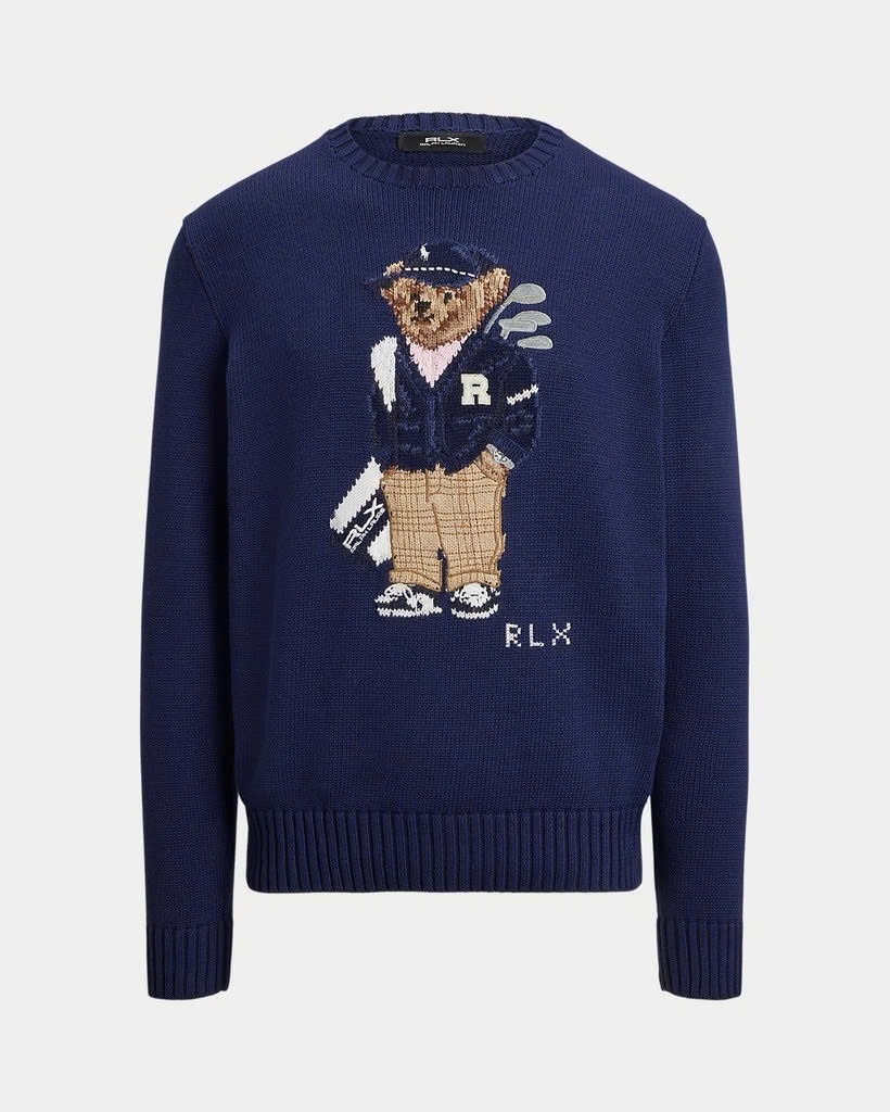 Áo len Polo Bear gấu mặc bomber navy