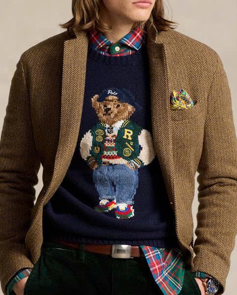 Áo len gấu mặc bomber xanh lá