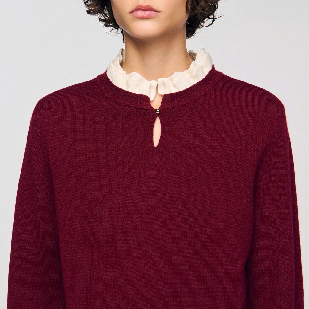 Áo len cổ bèo nhún