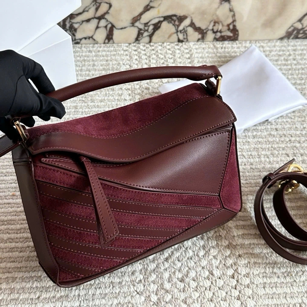 Túi LOEWE PUZZLE suede bad medium