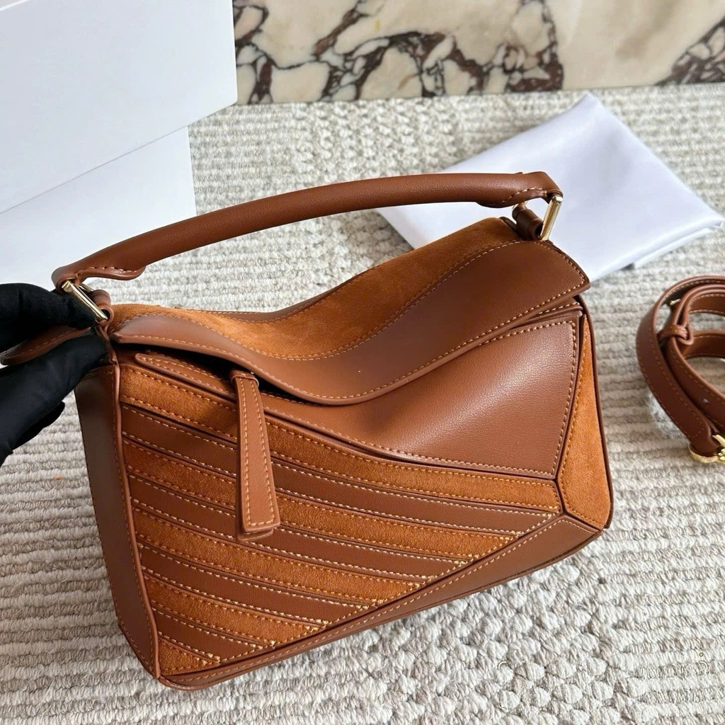 Túi LOEWE PUZZLE suede bad medium