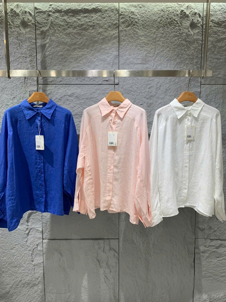 ÁO SƠ MI VẢI LANH VAI RAGLAN