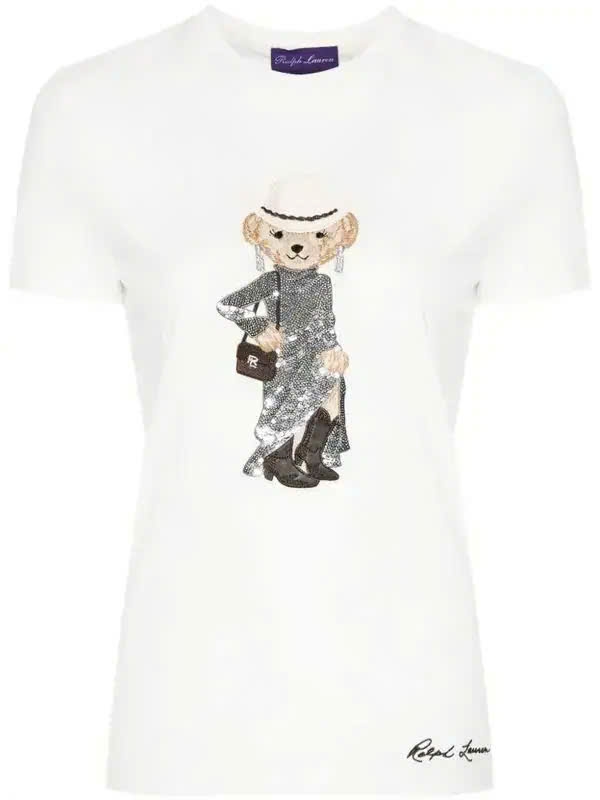 Áo thun cotton hình gấu phương Tây