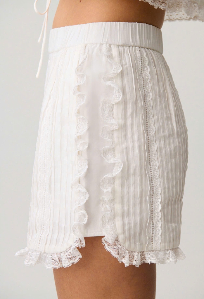 Set Claudie Pierlot trắng đáp ren Áo +Short